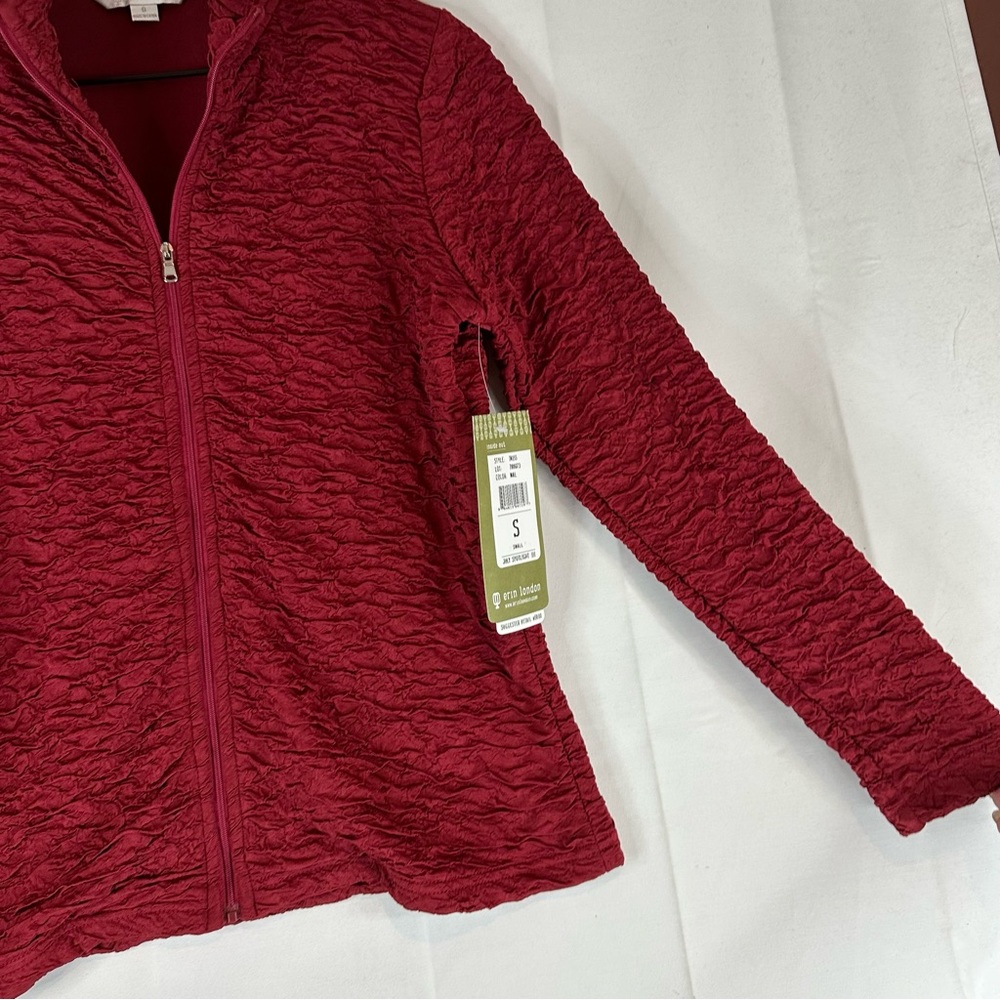 ERIN LONDON Women’s Size S Jacket Lightweight NWT Full Zipper Stretch Ruching - Picture 8 of 14